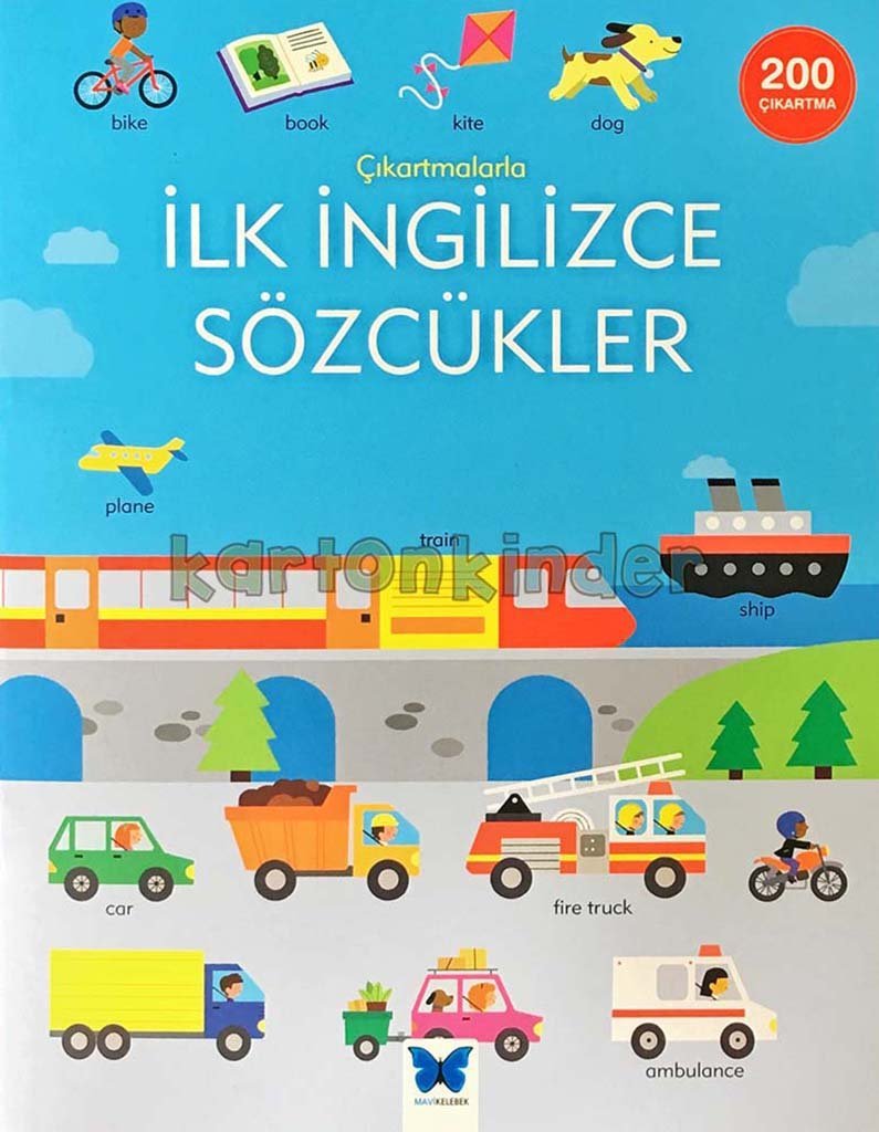 Çıkartmalarla İlk İngilizce Sözcükler  kapak resmi Mavi Kelebek Yayınları KartonKinder