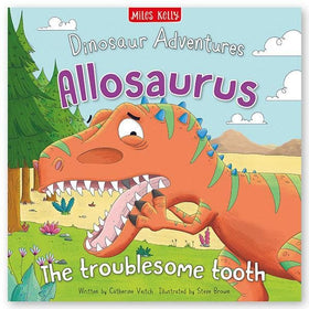 DINOSAUR ADVENTURES: ALLOSAURUS – THE TROUBLESOME TOOTH  kapak resmi Miles Kelly KartonKinder