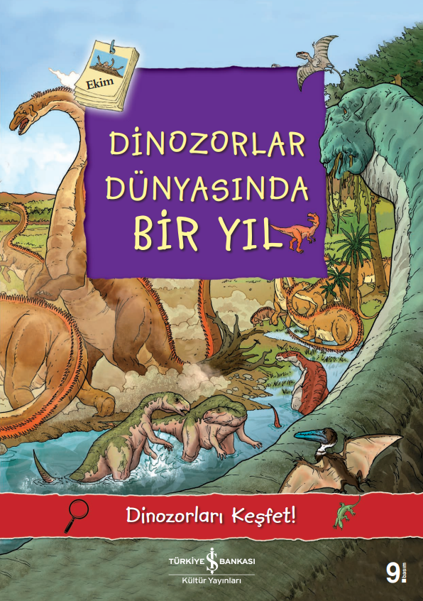 Dinozorlar D&uuml;nyasında Bir Yıl  kapak resmi İş Bankası K&uuml;lt&uuml;r Yayınları KartonKinder