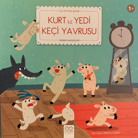 Kurt ile Yedi Keçi Yavrusu - İlk Öykülerim  kapak resmi 1001 Çiçek Kitaplar KartonKinder