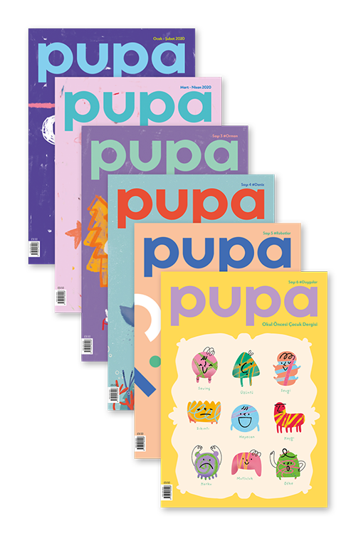 Pupa Dergi- 6'lı Set (1.-6.Sayılar)  kapak resmi Lydia Media Ltd. KartonKinder