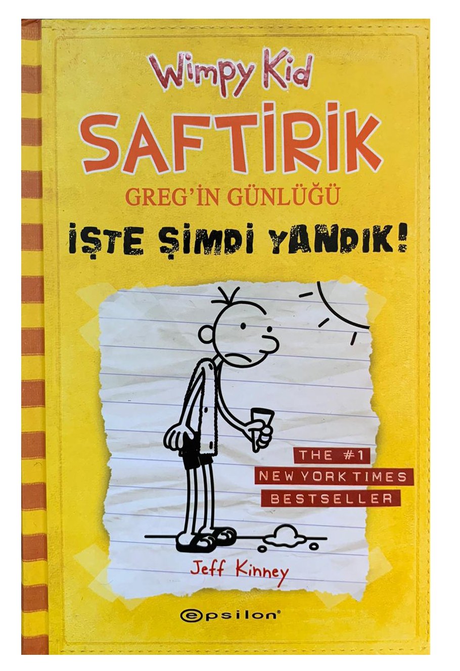 Saftirik Greg'in G&uuml;nl&uuml;ğ&uuml;  İşte Şimdi Yandık  kapak resmi Epsilon Yayınevi KartonKinder
