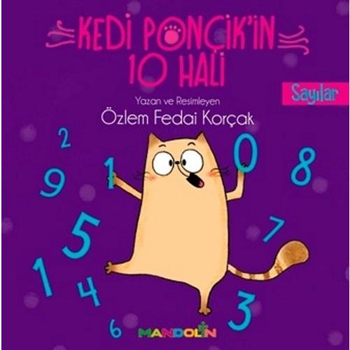 Sayılar- Kedi Pon&ccedil;ik'in 10 Hali  kapak resmi Mandolin Yayınları KartonKinder